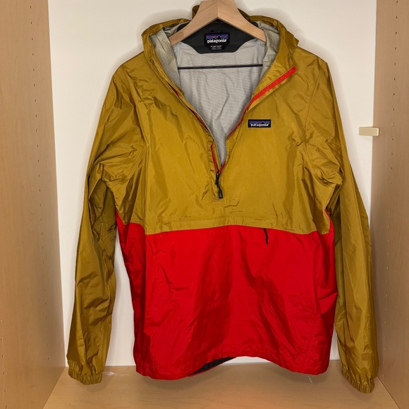 FLAWLESS Patagonia Torrentshell Pullover Mustard/Red STY83932 Men’s Medium - Picture 2 of 6